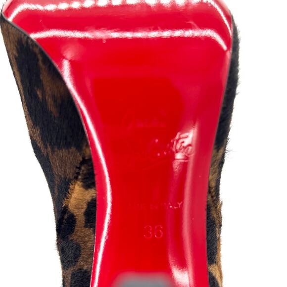 NEW Christian Louboutin Astrilarge Botta 100 Pony Kitty Pointed Toe Boots 36 - Picture 8 of 8